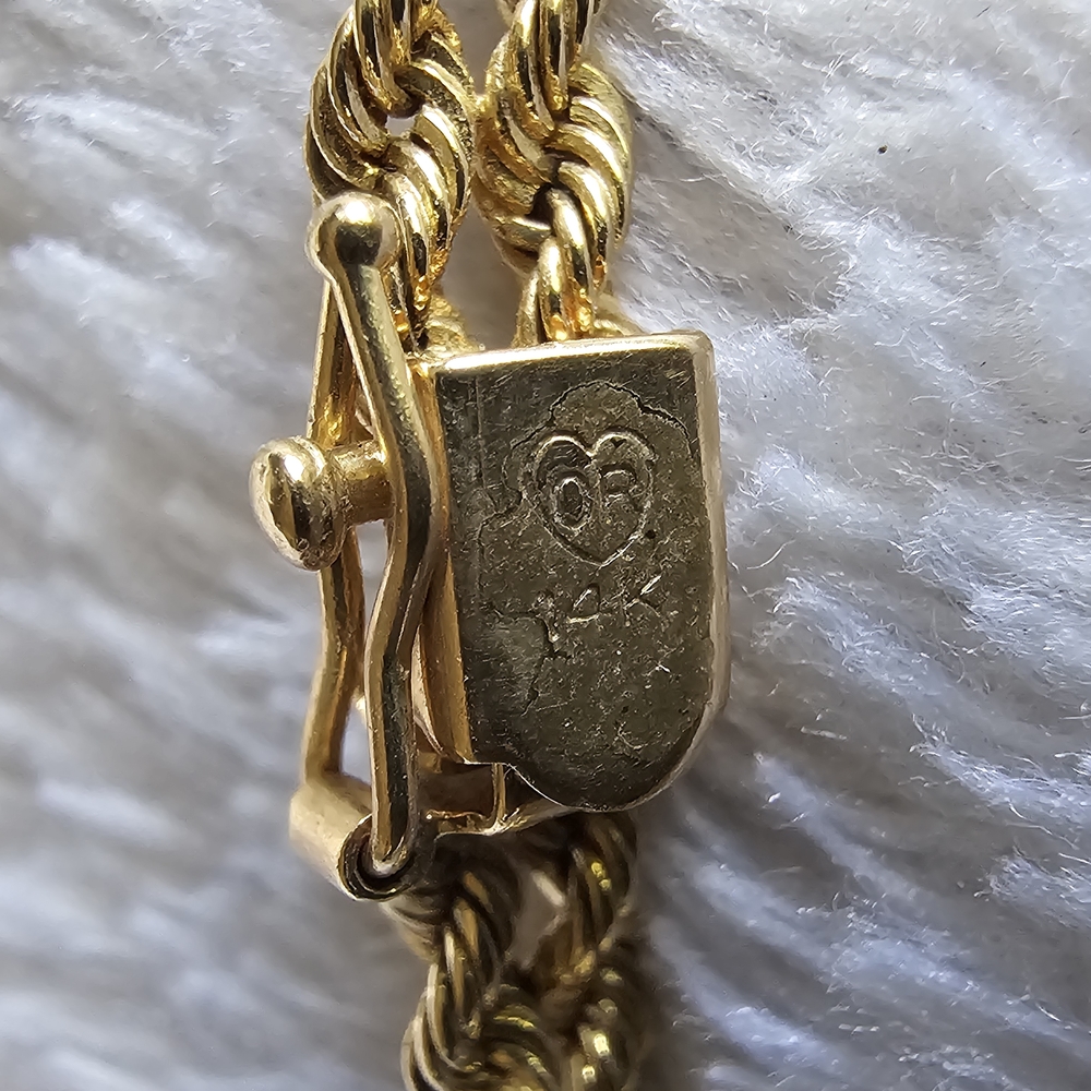 Vintage 14K Solid Yellow Gold BEVERLY HILLS Women's Rope Bracelet Watch 6.5” - Picture 5 of 5